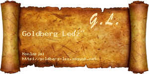 Goldberg Leó névjegykártya